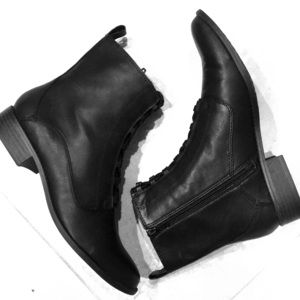 BC Footwear black booties with side zip size 8